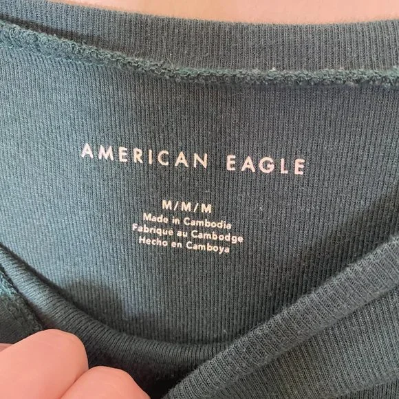 American Eagle Green Crew Neck T-Shirt - Picture 4 of 5